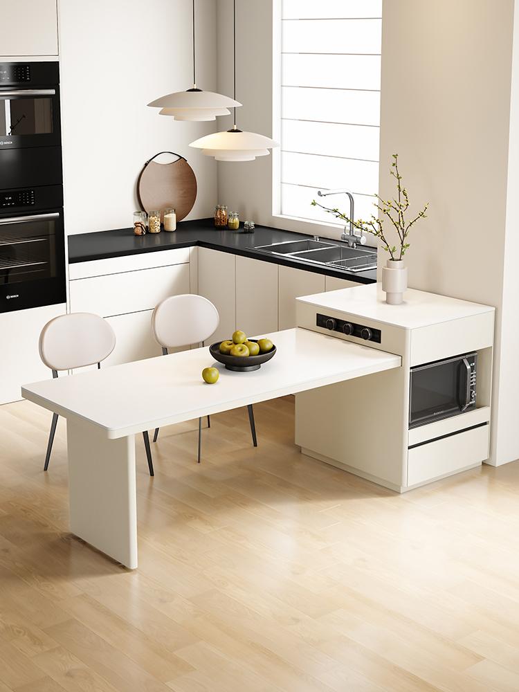 main_742271365082_0-1 접이식 섬 식탁 통합 다기능 록 플레이트 섬 현대식 심플한 식탁 작은 아파트 고급 식탁 - 이미지 1