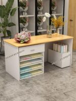 다기능 작업대 꽃꽂이 디스플레이 테이블 꽃집 풀아웃 백 꽃 테이블 수납 서랍 선물 가방 꽃 종이 테이블 - 이미지 4