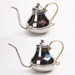 클리어런스 티아모 스테인리스 스틸 좁은 입구 냄비 손으로 끓인 커피 슬림 입구 냄비 드립 필터 주전자 온도계 포함 - 이미지 3