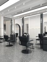 이발소 바닥형 양면 거울, 조명 포함, 미용실 단면 및 양면 전신 거울, 미용실 헤어커팅, 퍼머 및 염색 거울