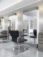 이발소 바닥형 양면 거울, 조명 포함, 미용실 단면 및 양면 전신 거울, 미용실 헤어커팅, 퍼머 및 염색 거울 - 이미지 3