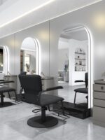 이발소 바닥형 양면 거울, 조명 포함, 미용실 단면 및 양면 전신 거울, 미용실 헤어커팅, 퍼머 및 염색 거울 - 이미지 4