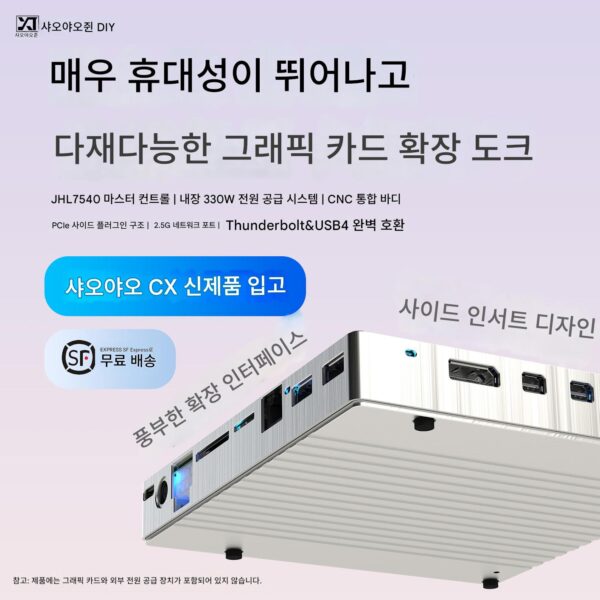 [SF 익스프레스 무료 배송] Xiaoyaojun DIY Xiaoyao CX 그래픽 도크 Thunderbolt 4 Thunderbolt 3 그래픽 확장 도크 Thund