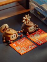 오리지널 재밌는 행운 선물 선물 투쟁 꽃 개 똥 행운 견고한 나무 데스크탑 장식품 자동차 액세서리 남자친구 - 이미지 2