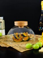 크리에이티브 분자요리 간식 고온 내성 투명 훈제 유리 커버 훈제 식품 커버 손잡이 나무 접시 식기 - 이미지 4