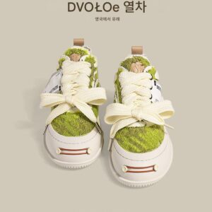 영국 DVOTOE ~ 스마일 슈즈 동일 스타일 오픈 스마일 패셔너블 두꺼운 바닥 높이 캔버스 슈즈 여성화 스프링 거지 슈즈