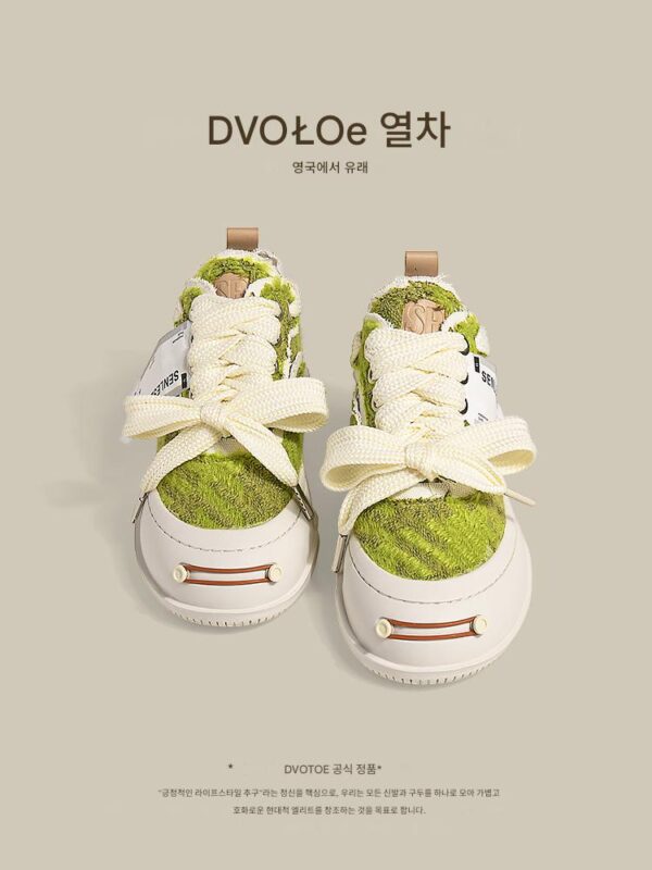 영국 DVOTOE ~ 스마일 슈즈 동일 스타일 오픈 스마일 패셔너블 두꺼운 바닥 높이 캔버스 슈즈 여성화 스프링 거지 슈즈