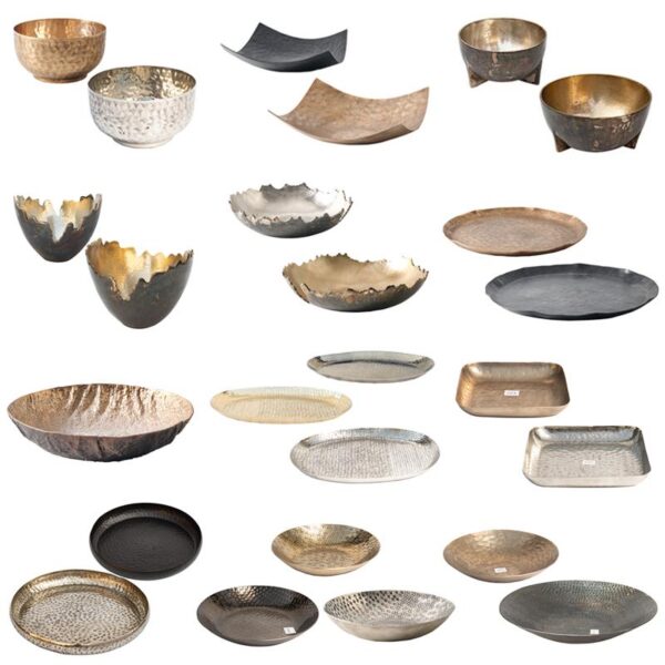 수입 알루미늄 레트로 오래된 새로운 중국 그릇 모양의 너트 트레이 장식품 모델 룸 금속 보관 장식품