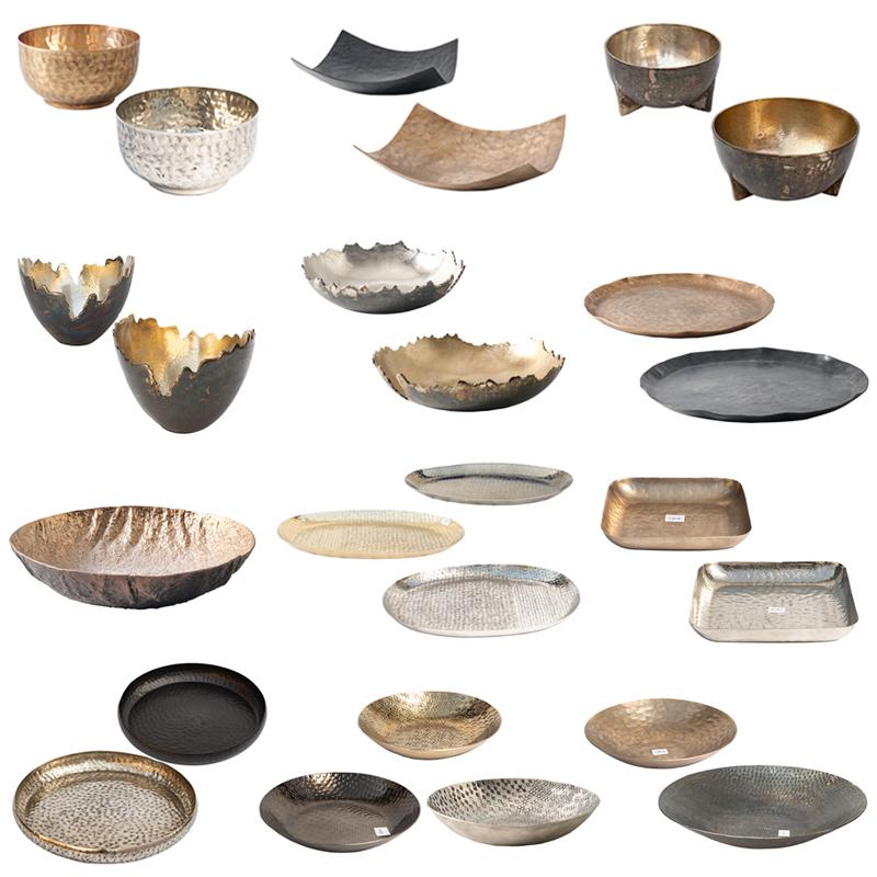 main_744494563261_0-2 수입 알루미늄 레트로 오래된 새로운 중국 그릇 모양의 너트 트레이 장식품 모델 룸 금속 보관 장식품 - 이미지 1