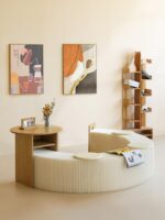 소형 아파트 커피 테이블 벤치 레이지 소파 스툴 골판지 스툴 다기능 로우 스툴 아코디언 종이 롱 벤치 다이닝 의자 - 이미지 3