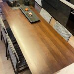 통나무 스타일 록보드 아일랜드 테이블 식탁 통합 오픈 키친 우드 그레인 역전형 텔레스코픽 홈 고급 센터 가이드 테이블 - 이미지 4