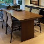 통나무 스타일 록보드 아일랜드 테이블 식탁 통합 오픈 키친 우드 그레인 역전형 텔레스코픽 홈 고급 센터 가이드 테이블 - 이미지 5