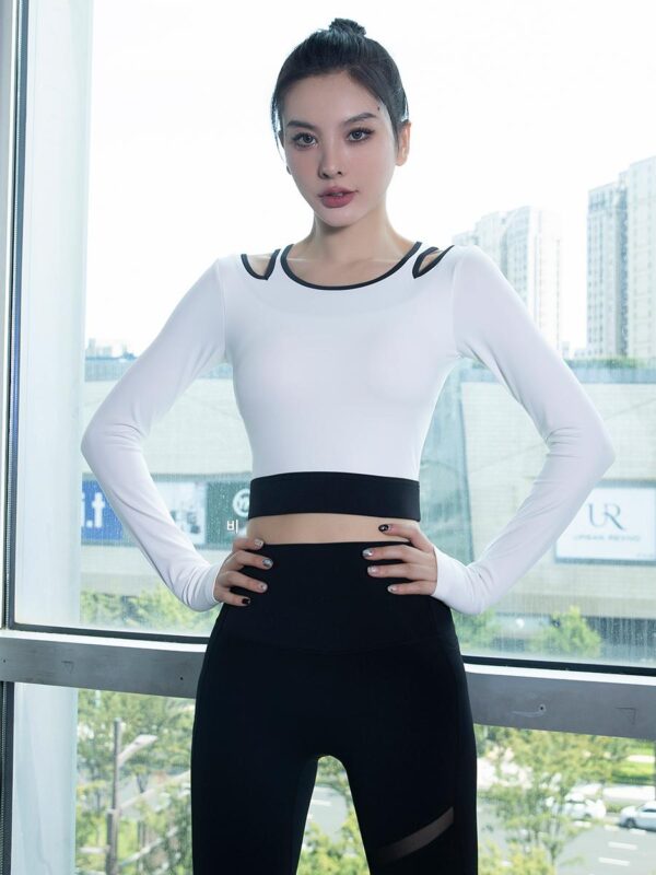 긴팔 요가복 신상품 가을 겨울 가슴패드 필라테스 피트니스 슬림 속건 고급 런닝 스포츠복