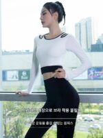긴팔 요가복 신상품 가을 겨울 가슴패드 필라테스 피트니스 슬림 속건 고급 런닝 스포츠복 - 이미지 2