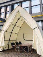 야외 레스토랑 텐트 세일보트 스타일 캠핑 스타일 인터넷 셀럽 텐트 케이터링 옥상 바베큐 핫팟 텐트 4-8인용 - 이미지 2