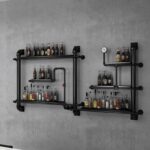 산업 스타일 장식용 벽걸이 선반 벽걸이 브라켓 벽걸이 벽 계층 파티션 철제 수도관 벽걸이 선반 - 이미지 3