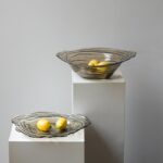 모던 심플 라이트 럭셔리 워터 리플 크리에이티브 유리 과일 접시 장식품 모델 룸 호텔 거실 식탁 커피 테이블 장식 - 이미지 2