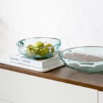 모던 심플 라이트 럭셔리 워터 리플 크리에이티브 유리 과일 접시 장식품 모델 룸 호텔 거실 식탁 커피 테이블 장식 - 이미지 3