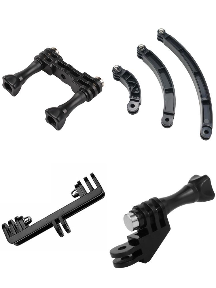 main_745697092802_0-1 GoPro 스포츠 카메라 DJI 헬멧 전면 촬영 확장 암 구부러진 폴 Xiaoyi 솔리드 헬멧 더블 헤드 브라켓 셀카 스틱 - 이미지 1