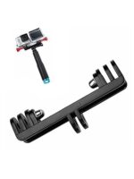 GoPro 스포츠 카메라 DJI 헬멧 전면 촬영 확장 암 구부러진 폴 Xiaoyi 솔리드 헬멧 더블 헤드 브라켓 셀카 스틱 - 이미지 4