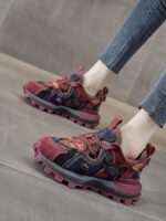 인기 두꺼운 밑창 컬러블록 레트로 와플 Gump 슈즈 여성용 2024년 가을 신상품 슬림 대드 슈즈 캐주얼 스포츠 슈즈 - 이미지 4