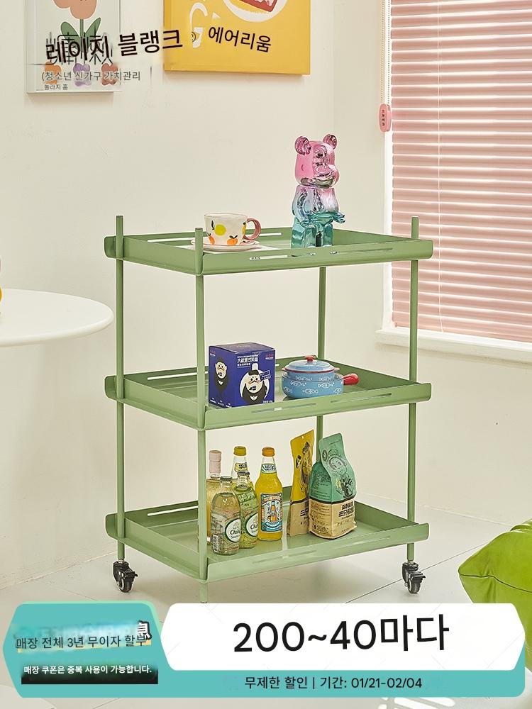 main_745778382149_0-1 Lazy space 심플 모바일 수납 선반 Nordic 트롤리 다층 디스플레이 선반 크리에이티브 벽면 선반 수납 선반 - 이미지 1