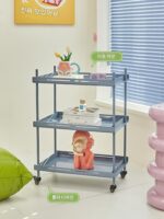 Lazy space 심플 모바일 수납 선반 Nordic 트롤리 다층 디스플레이 선반 크리에이티브 벽면 선반 수납 선반 - 이미지 2