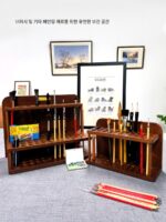 DJAR 견고한 나무 보관용 브러시 브러시 홀더 페인팅 상자 호두 너도밤나무 중국 펜 홀더 크기 - 이미지 3