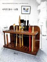 DJAR 견고한 나무 보관용 브러시 브러시 홀더 페인팅 상자 호두 너도밤나무 중국 펜 홀더 크기 - 이미지 4