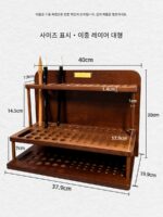 DJAR 견고한 나무 보관용 브러시 브러시 홀더 페인팅 상자 호두 너도밤나무 중국 펜 홀더 크기 - 이미지 5