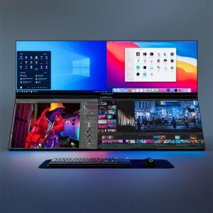 유나이티드 이노베이션 INNOCN 43.8인치 상하 스크린 조합 듀얼 스크린 테이블 효과 e스포츠 44C1G
