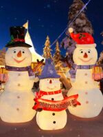 야외 발광 눈사람 장식 장식품 안뜰 잔디 램프 영업 사무실 광장 공원 쇼핑몰 입구 창문 장식