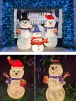 야외 발광 눈사람 장식 장식품 안뜰 잔디 램프 영업 사무실 광장 공원 쇼핑몰 입구 창문 장식 - 이미지 2