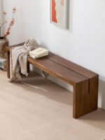 노르딕 솔리드 우드 롱 벤치 체리 컬러 나무 벤치 홈 월넛 벤치 애쉬 블랙 나무 벤치 나무 벤치 - 이미지 4