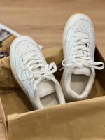 란얀 2024년 봄 신상품 크림 가죽 화이트 슈즈 스니커즈 여성용 로우탑 다재다능 스포츠 캐주얼화 학생용 - 이미지 5