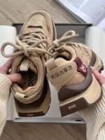 [굽 높이 5cm] 여성용 와플 검프 슈즈 2025년 봄 신스타일 아빠 슈즈 키 증가 두꺼운 바닥 스포츠 캐주얼 슈즈