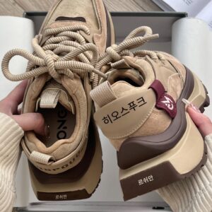 [굽 높이 5cm] 여성용 와플 검프 슈즈 2025년 봄 신스타일 아빠 슈즈 키 증가 두꺼운 바닥 스포츠 캐주얼 슈즈