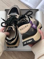 [굽 높이 5cm] 여성용 와플 검프 슈즈 2025년 봄 신스타일 아빠 슈즈 키 증가 두꺼운 바닥 스포츠 캐주얼 슈즈 - 이미지 3