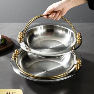 두꺼운 스키야키 냄비 상업용 냄비 레스토랑 전용 신형 평저 휴대용 건조 냄비 가정용 스테인리스 스틸 통합 핫팟