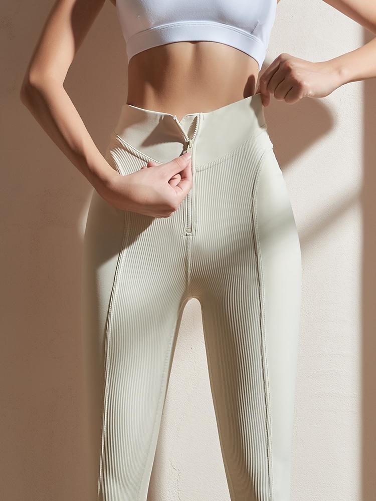 main_748121529458_0-1 Youyoumeat 지퍼 복부 조절 요가 팬츠 복숭아 엉덩이 리프팅 피트니스 팬츠 타이트 스포츠 러닝 팬츠 속건 트레이닝 수트 - 이미지 1