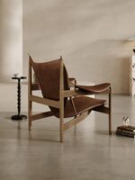 앤틱 스타일 치프틴 체어 제이초우 동일 스타일 싱글 소파 노르딕 수입 나파 가죽 애쉬 우드 ​​가죽 싱글 체어 - 이미지 2