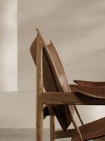 앤틱 스타일 치프틴 체어 제이초우 동일 스타일 싱글 소파 노르딕 수입 나파 가죽 애쉬 우드 ​​가죽 싱글 체어 - 이미지 3