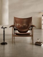 앤틱 스타일 치프틴 체어 제이초우 동일 스타일 싱글 소파 노르딕 수입 나파 가죽 애쉬 우드 ​​가죽 싱글 체어 - 이미지 4