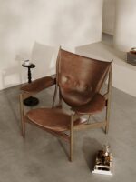 앤틱 스타일 치프틴 체어 제이초우 동일 스타일 싱글 소파 노르딕 수입 나파 가죽 애쉬 우드 ​​가죽 싱글 체어 - 이미지 5