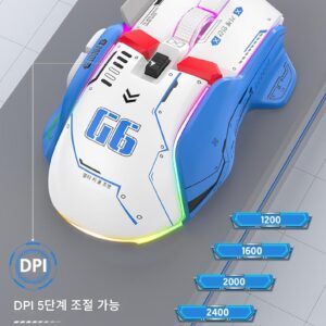 G6 메카 스타일 3모드 무선 마우스 충전식 블루투스 홈 게임 빛나는 사무실 노트북 데스크탑 컴퓨터