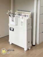 책상 아래 수납 선반 사무실 이동식 카트 풀리 기숙사 책상 문구류 수납 선반 책 수납 상자 - 이미지 2