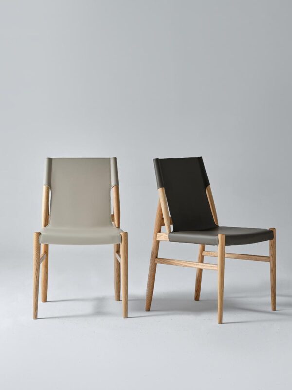 노르딕 심플 새들 가죽 다이닝 의자 솔리드 우드 등받이 의자 홈 레트로 인더스트리얼 스타일 디자이너 레저 협상 의자