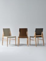 노르딕 심플 새들 가죽 다이닝 의자 솔리드 우드 등받이 의자 홈 레트로 인더스트리얼 스타일 디자이너 레저 협상 의자 - 이미지 2