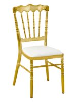 웨딩홀 연회장 골드 앤 실버 썬 체어 나포 휠 호텔 체어 대나무 체어 크리스탈 홀 라운드 백 전기 도금 체어 - 이미지 2