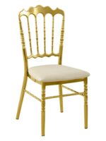 웨딩홀 연회장 골드 앤 실버 썬 체어 나포 휠 호텔 체어 대나무 체어 크리스탈 홀 라운드 백 전기 도금 체어 - 이미지 5